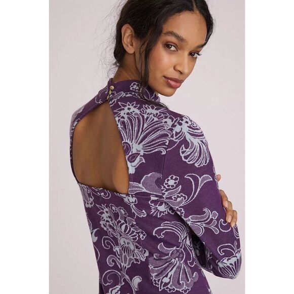 Anthropologie Mock Neck Mini Dress xs - Picture 8 of 8